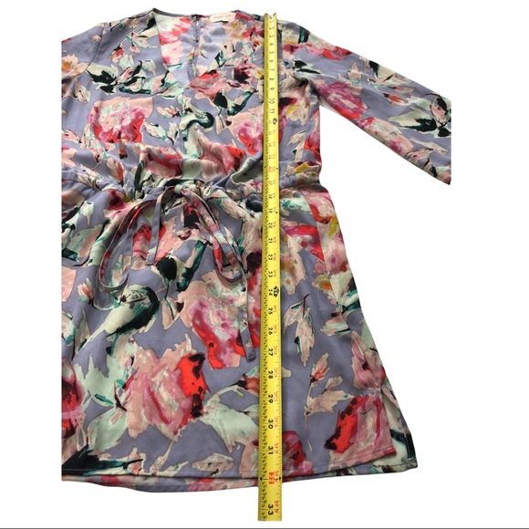 Eight Sixty size XS Drawstring Shirt Dress Lavender Floral Print - Picture 11 of 11